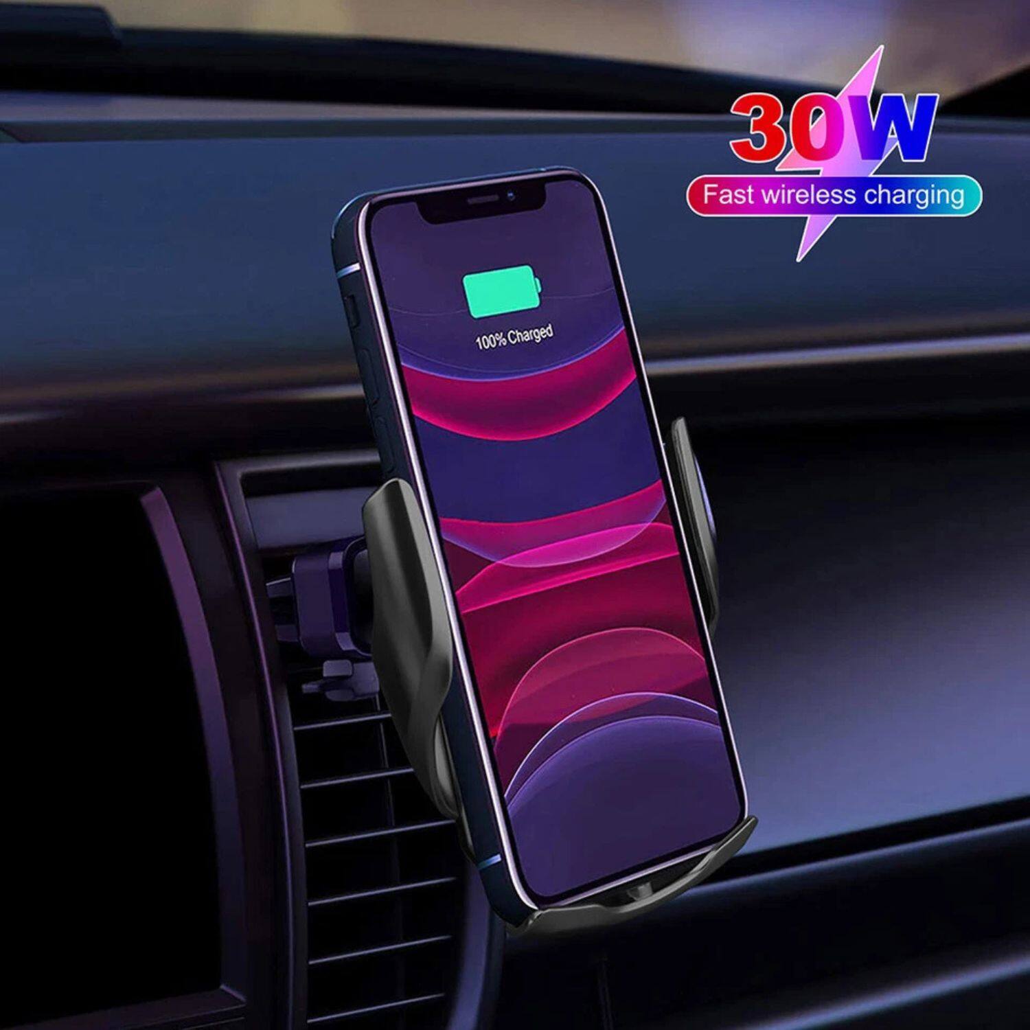 30W Fast wireless charging  
100% Charged