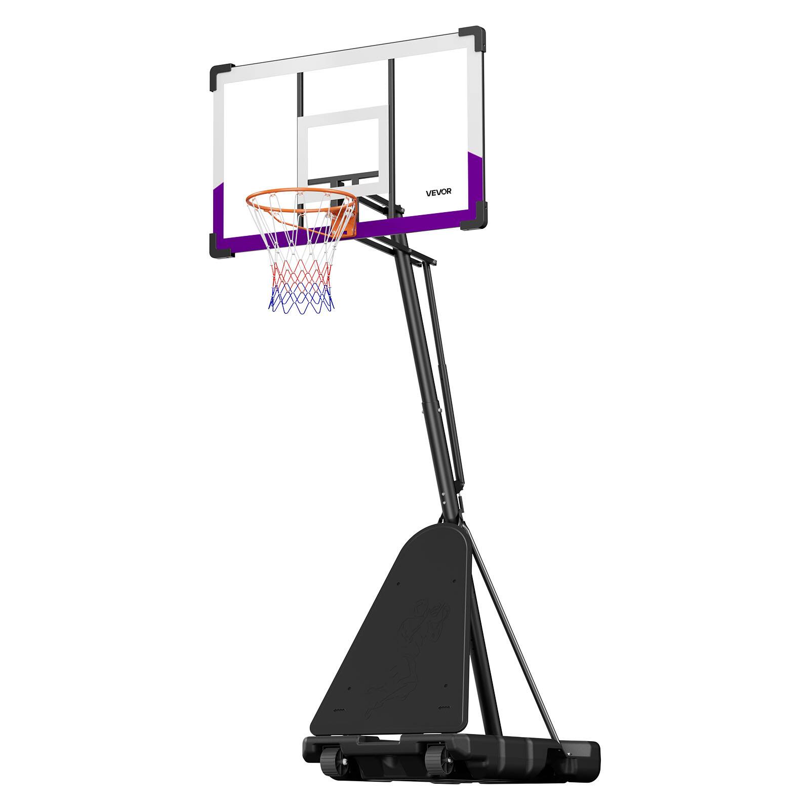Alt View 5. VEVOR - Portable Basketball Stand,10ft Height Adjustment Basketball Hoop & Goal,Basketballs Hoop Outdoor with 48in PC Backboard - Black.
