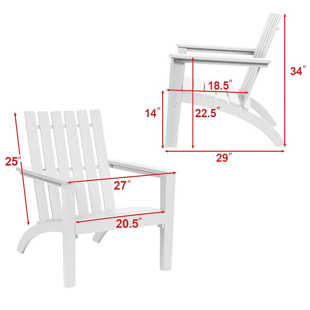 - Seat width: 20.5"
- Seat depth: 14"
- Back height: 34"
- Armrest height: 22.5"
- Table width: 29"
- Table depth: 18.5"
- Overall width: 27"
- Overall depth: 25"