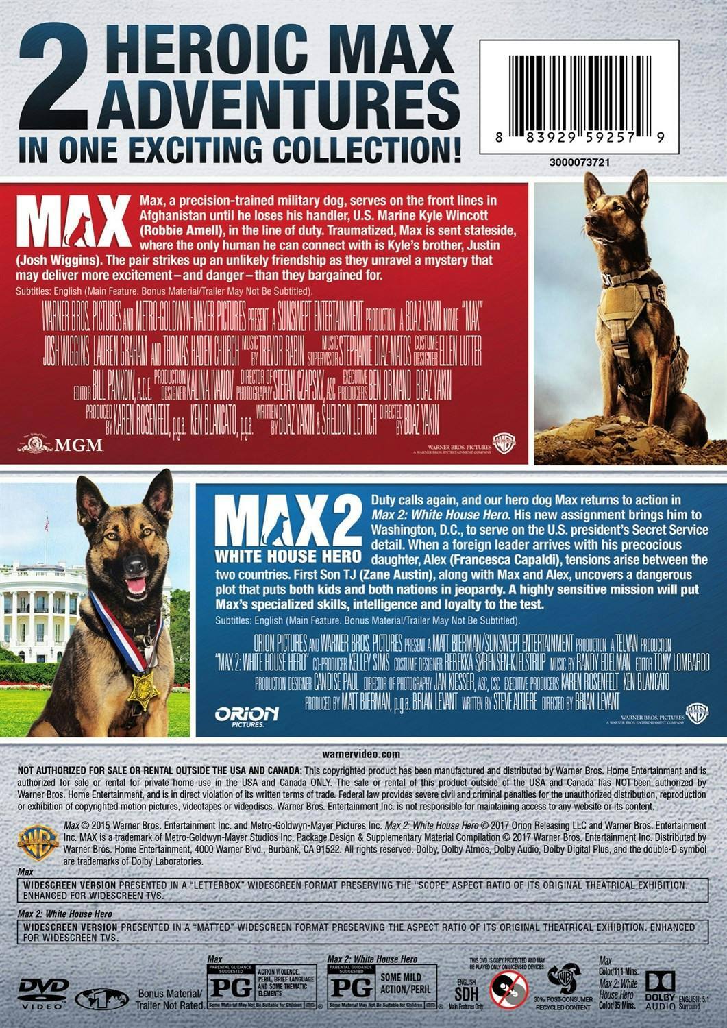 Back. Max/Max 2 - White House Hero (DVD Double Feature) [DVD].