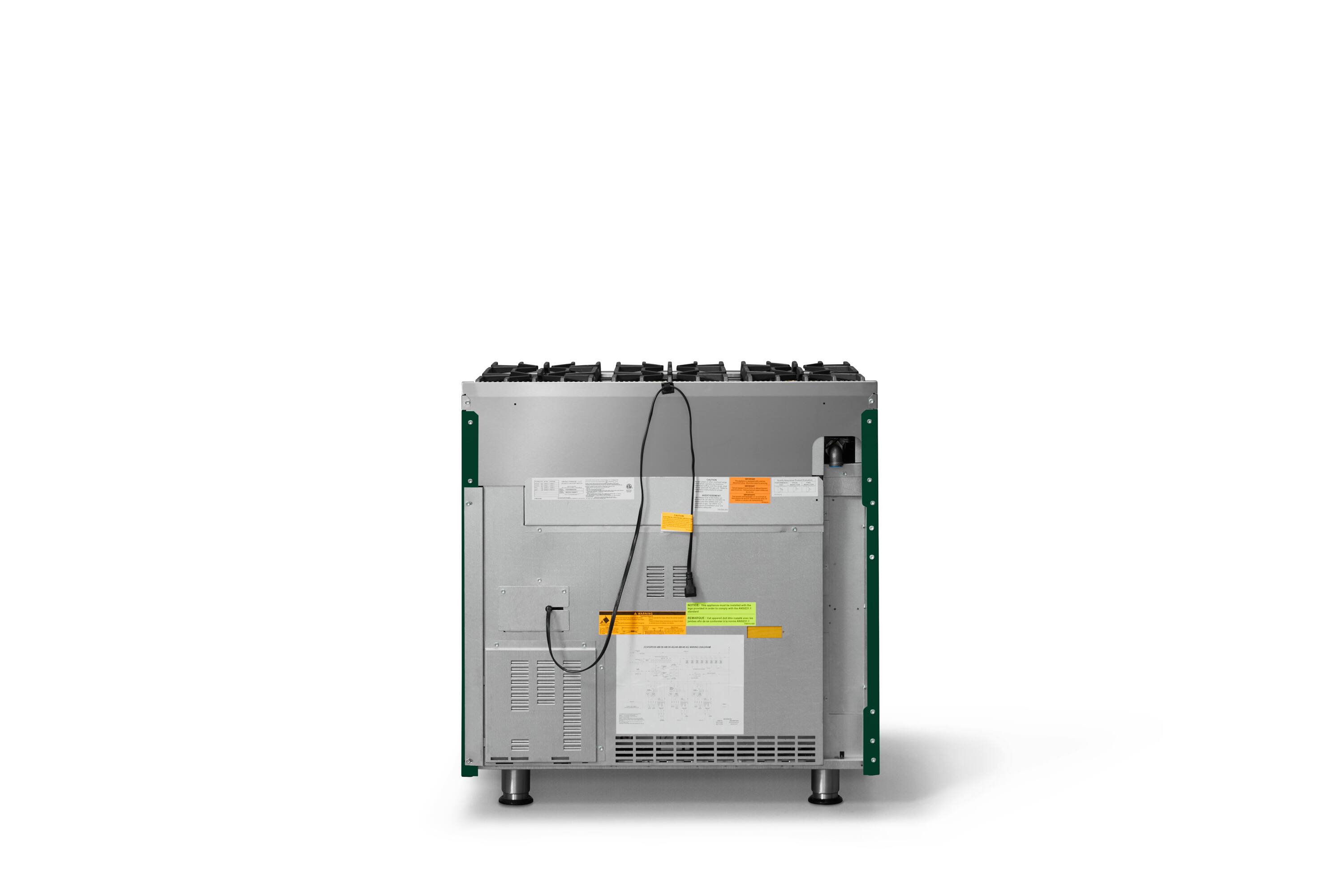 Back. Viking - 36"W./24"D. 5.1 Cu. Ft.  Gas Sealed Burner Range-6 Burners-Ivy-LP - Ivy.