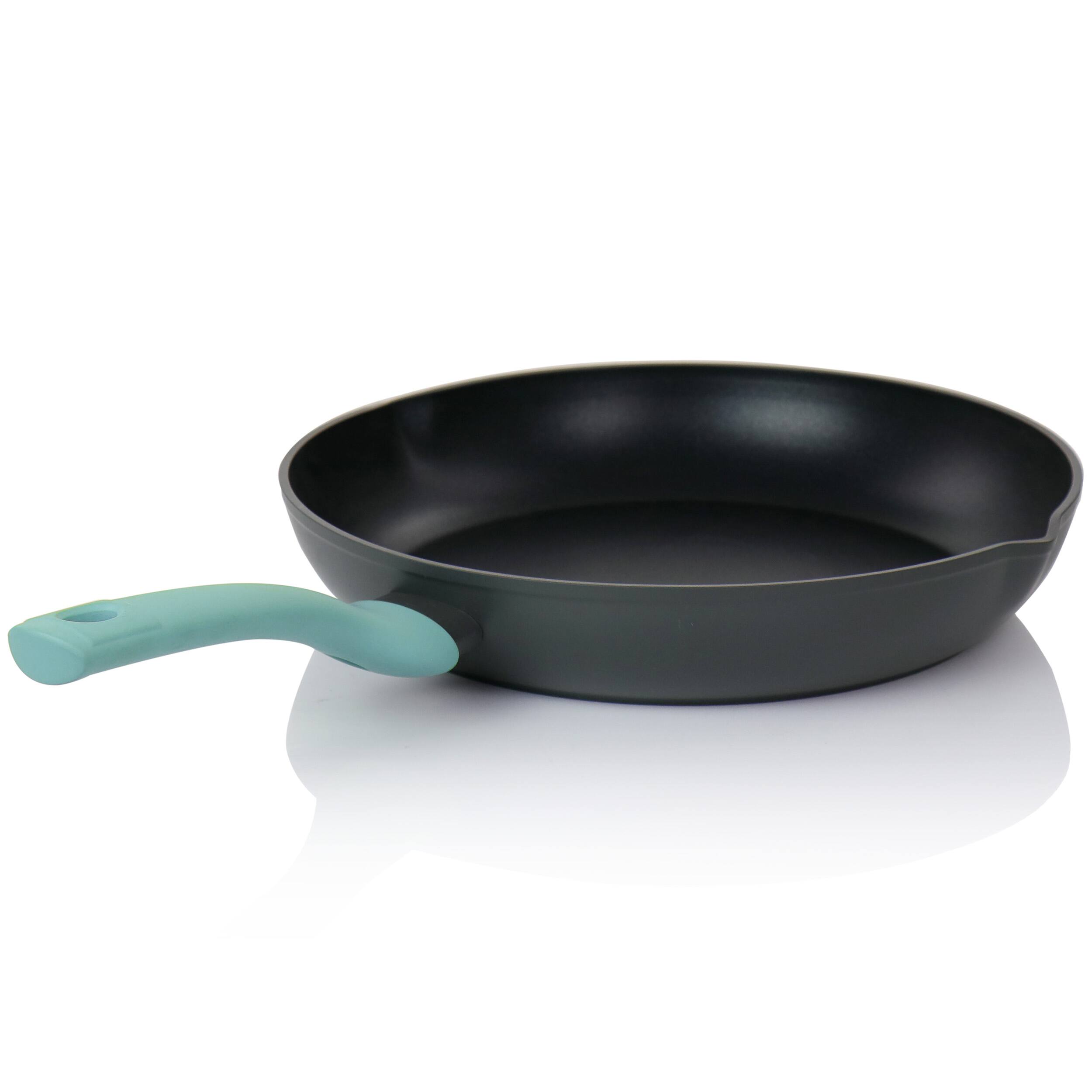 Alt View 1. Oster - Oster Rigby 9.5 Inch Aluminum Nonstick Frying Pan in Blue with Pouring Spouts - Blue.