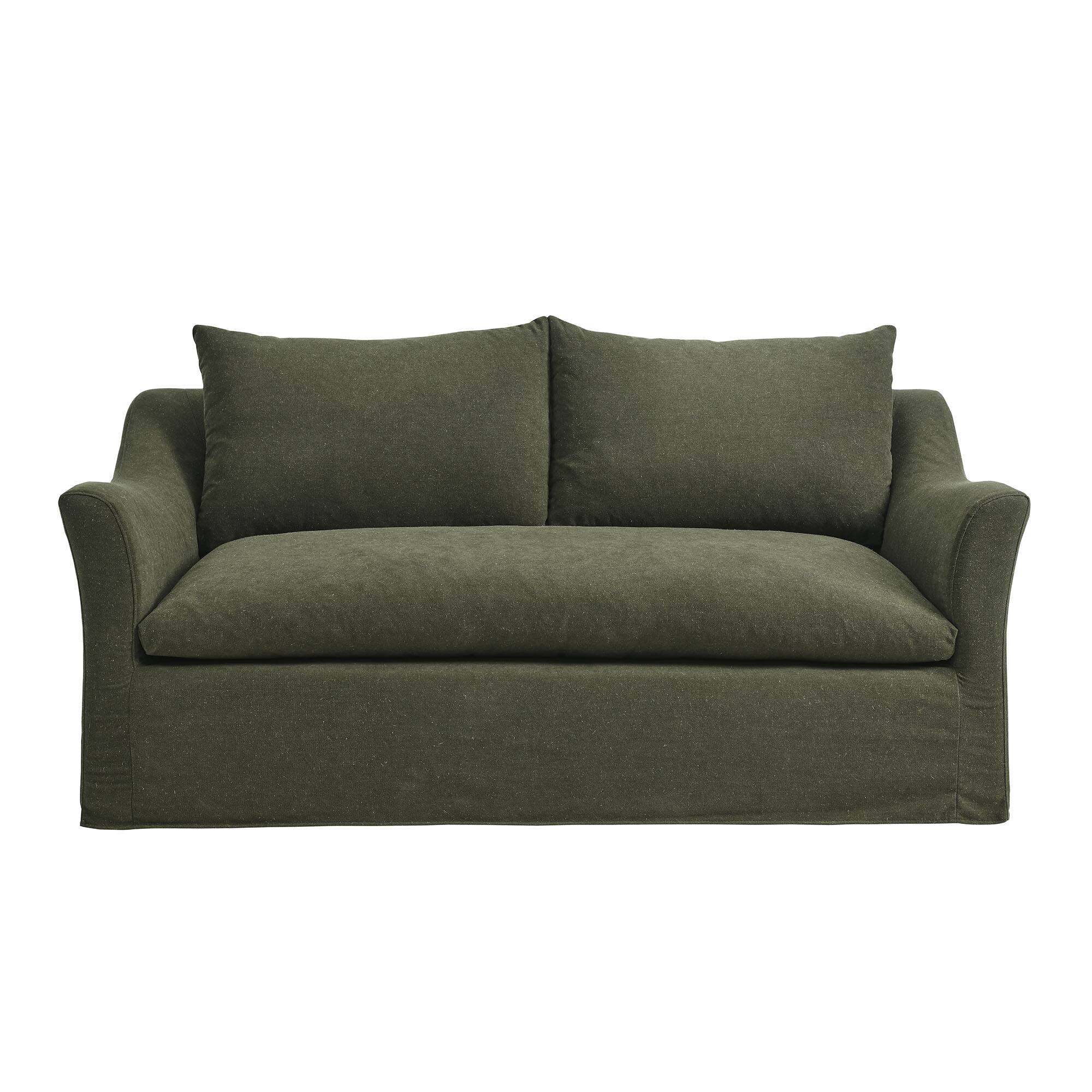 Alt View 2. Modway - Somerset 70" Linen Blend Slipcovered Loveseat by Modway - Sage.