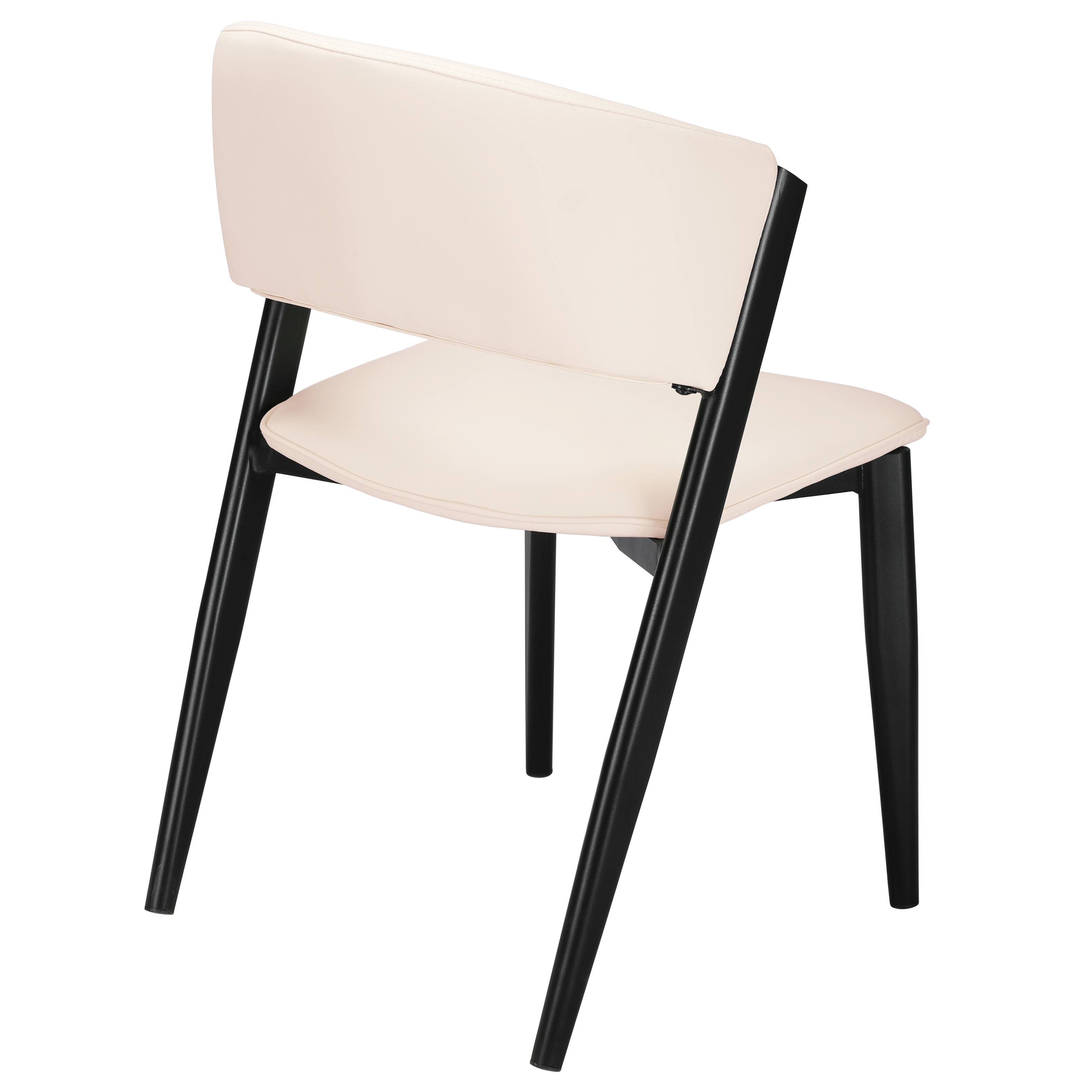 Alt View 4. LeisureMod - Aspen Modern Leather Dining Chair with Iron Legs & High-Density Foam - Fully Assembled - White.