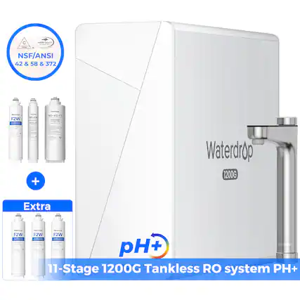 Waterdrop 11-Stage 1200G Tankless RO system PH+
NSF/ANSI 42 & 58 & 372
Waterdrop F2W
Extra: Waterdrop F2W