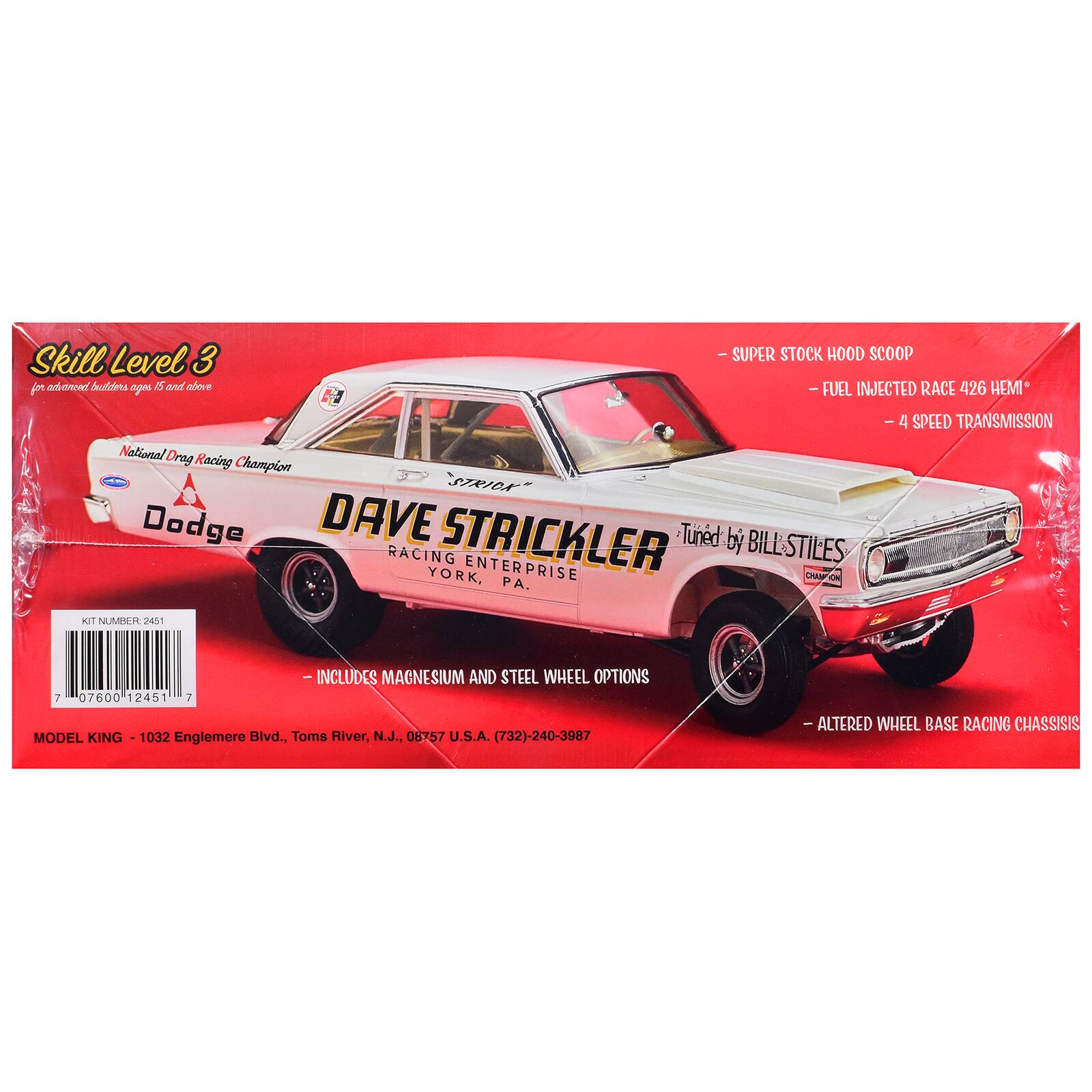 Moebius Models Skill 3 Model Kit Dave Strickler's 1965 Dodge AWB Funny ...