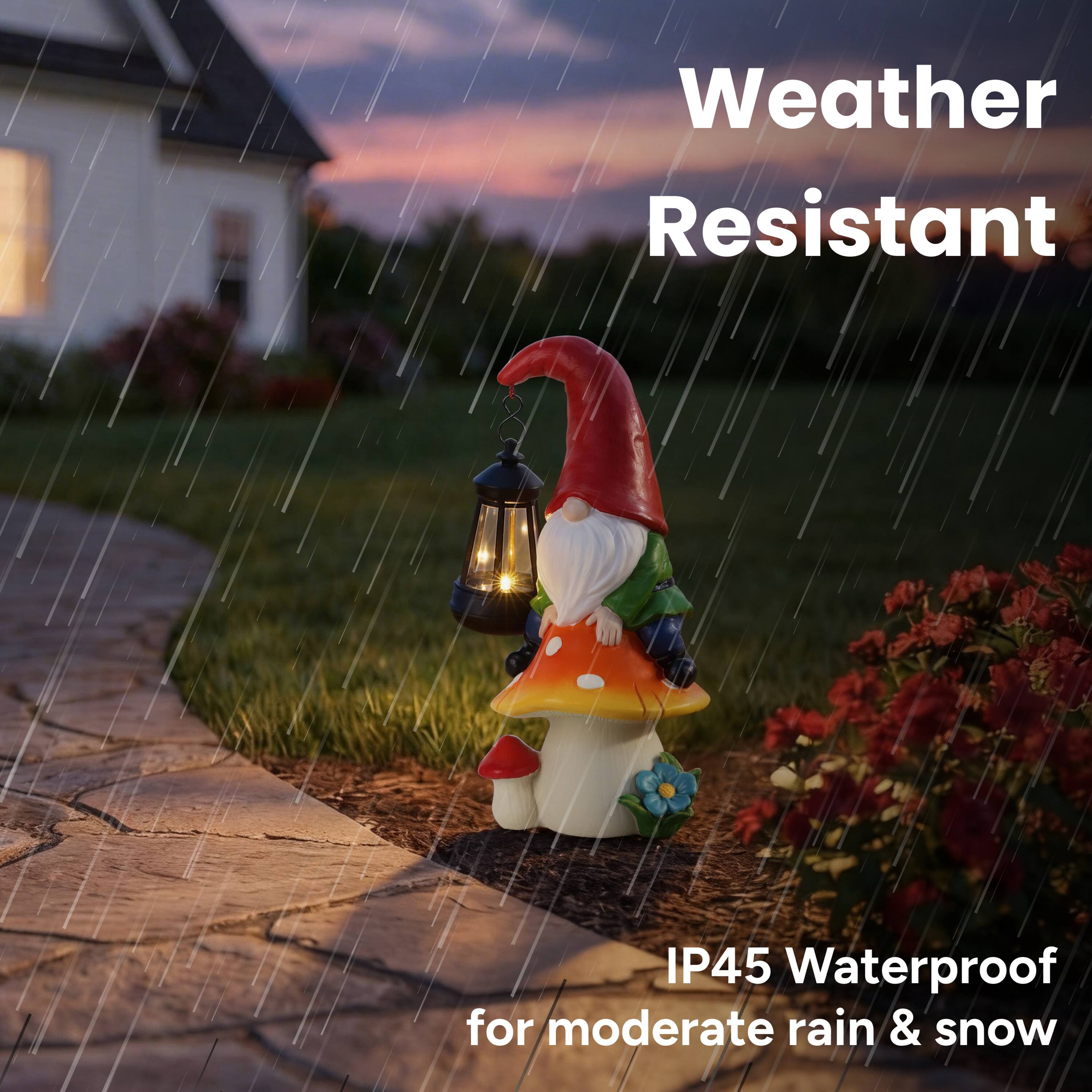 Weather Resistant  
IP45 Waterproof for moderate rain & snow
