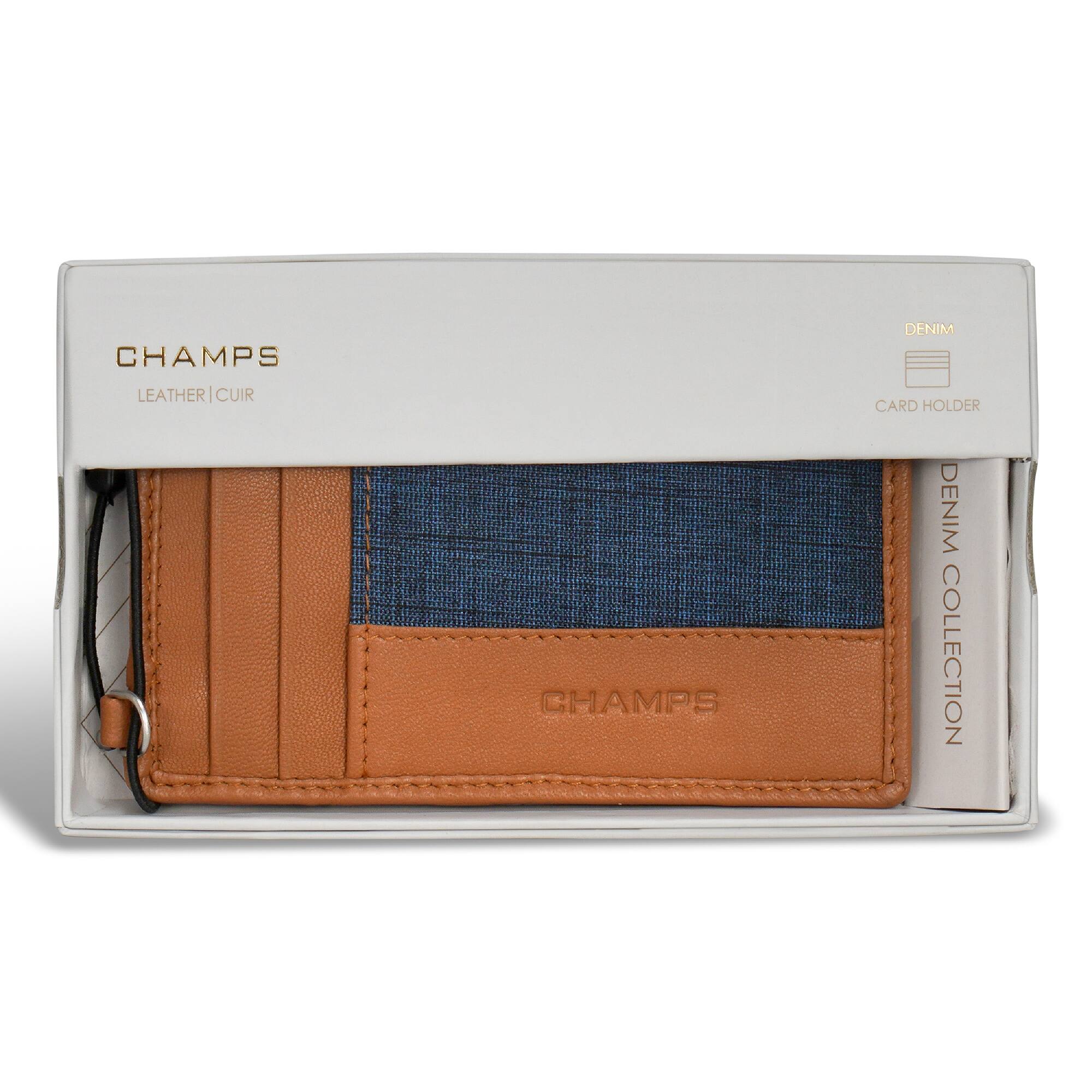 CHAMPS  
LEATHER | CUIR  

DENIM  
CARD HOLDER  

DENIM COLLECTION