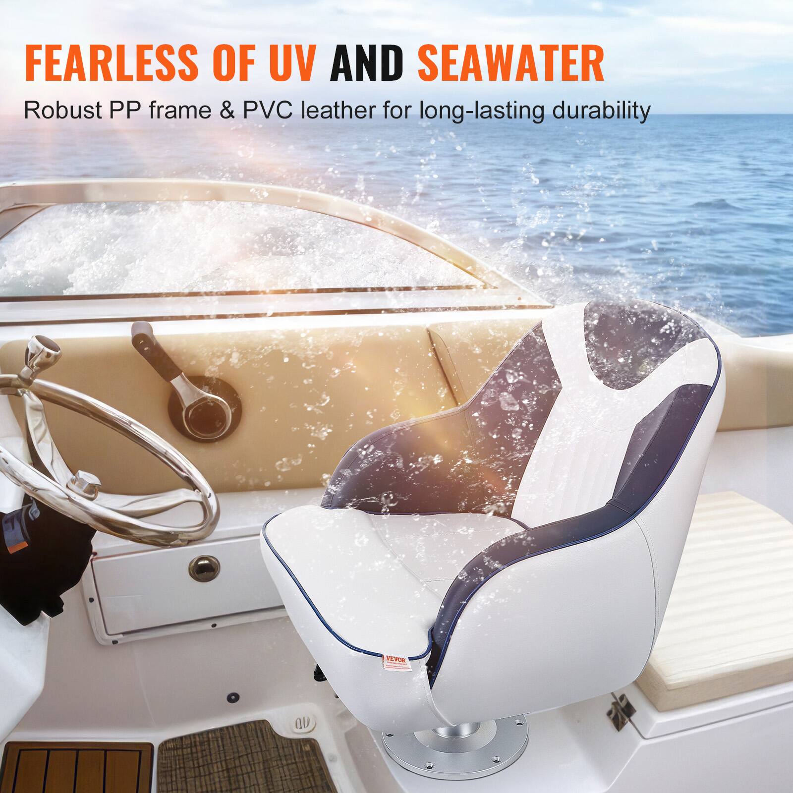 FEARLESS OF UV AND SEAWATER Robust PP frame & PVC leather for long-lasting durability