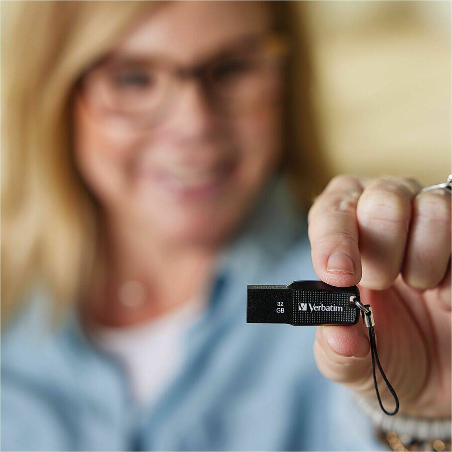 Alt View 5. Verbatim - Verbatim 32GB Ergo USB Flash Drive - Black - The Verbatim Ergo USB drive features an ergonomic design for in-hand - Black.
