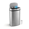 Front. Innovaze - 16-Gal. Touchless Motion Sensor Kitchen Trash Can with Bonus 45 Trash Bags, Stainless Steel Oval Design - Silver.