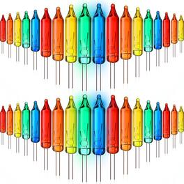 MOSZAR LLC - 200-Pack Mini 2.5V Multicolor Christmas Replacement Bulbs, 0.17A/0.42W