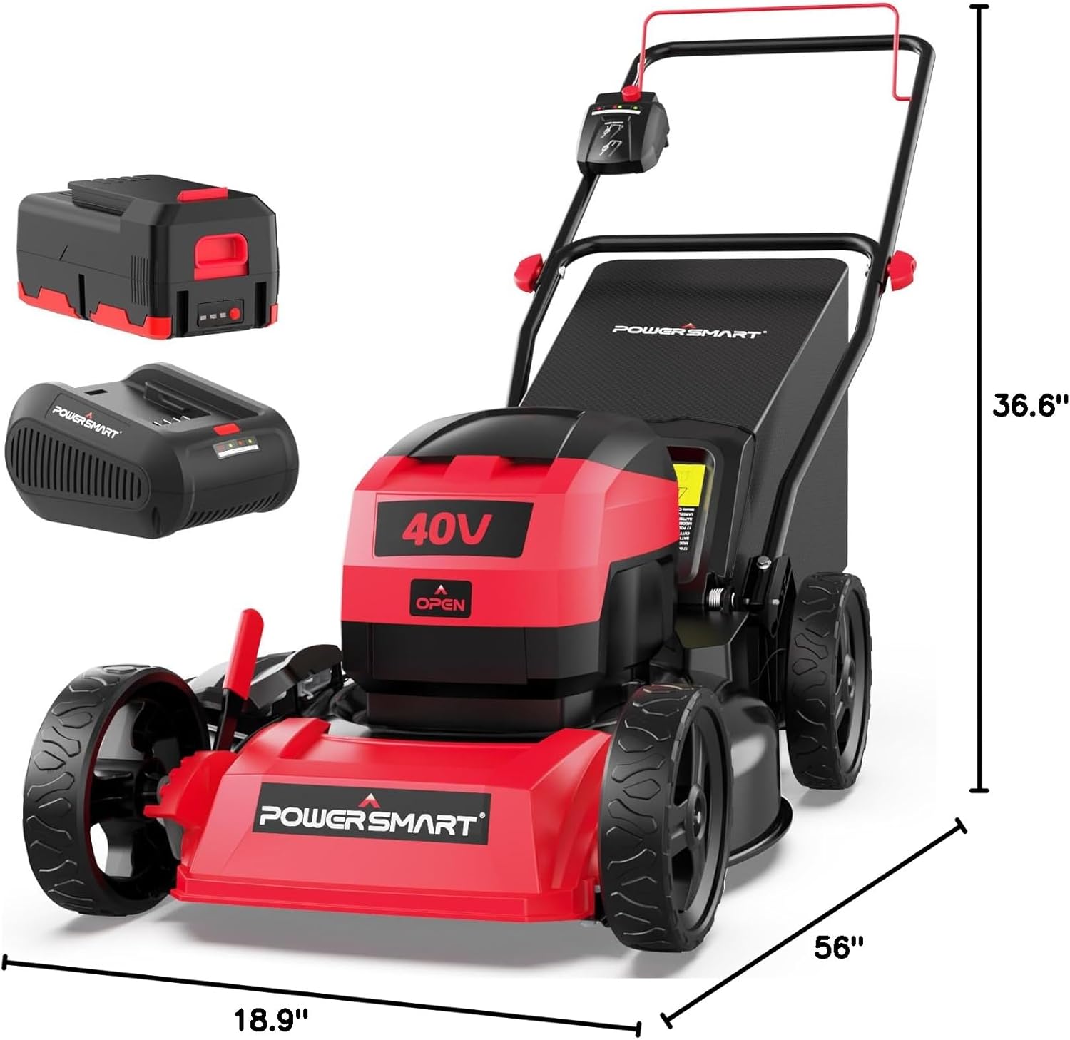 POWER SMART POLISA SMART POWERSMART 36.6" 40V fillits OPEN POWERSMART 56" 18.9"