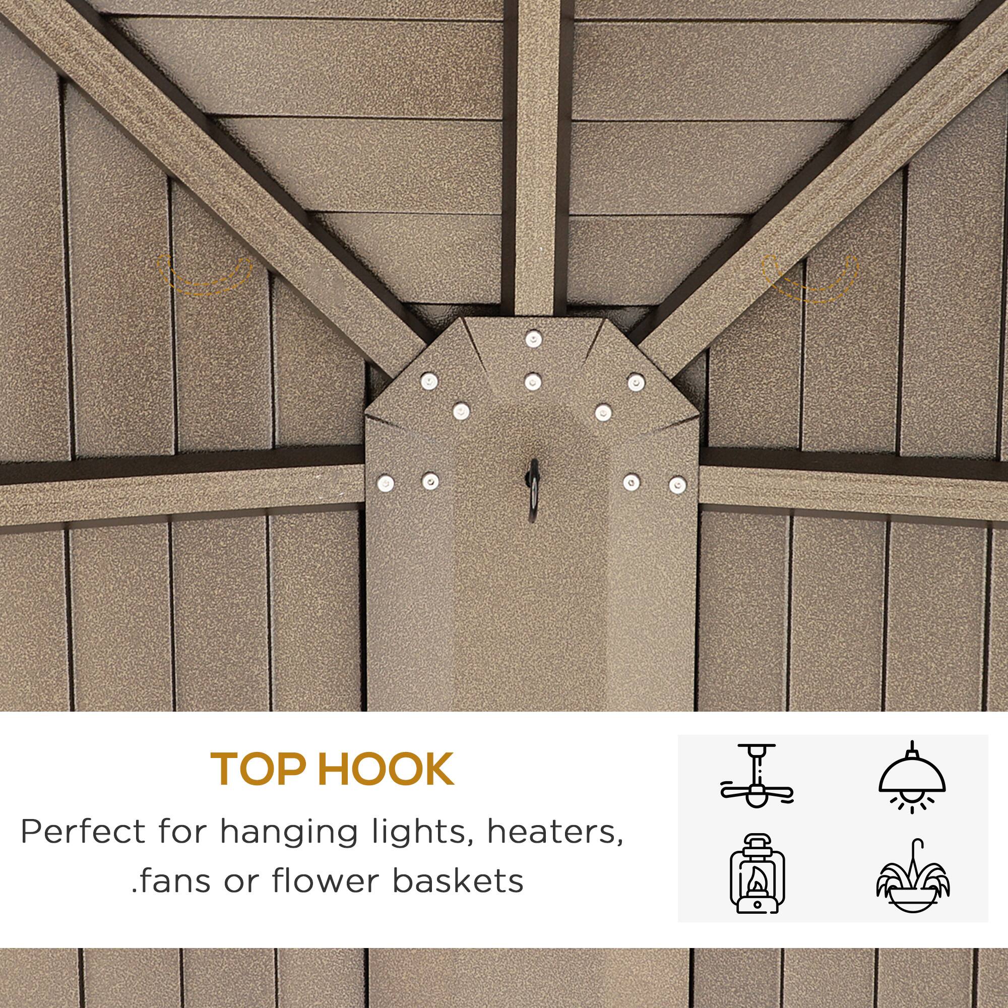 TOP HOOK
Perfect for hanging lights, heaters, fans or flower baskets