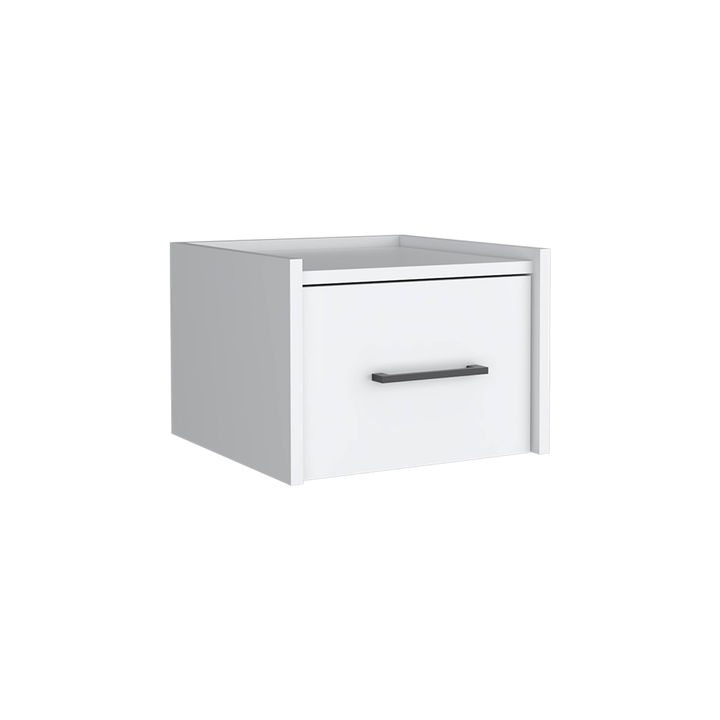 Alt View 2. Tiramisubest - Floating Nightstand, Space-Saving Design with Handy Drawer and Surface, White - White.