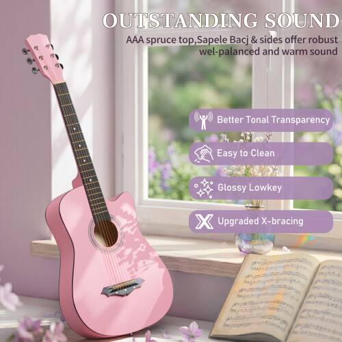 OUTSTANDING SOUND  
AAA spruce top, Sapele Bacj & sides offer robust well-balanced and warm sound  
Better Tonal Transparency  
Easy to Clean  
Glossy Lowkey  
Upgraded X-bracing