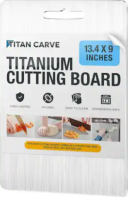 PARKER SLATER - Titanium Cutting Board, Double-Sided, Rustproof, Dishwasher Safe
