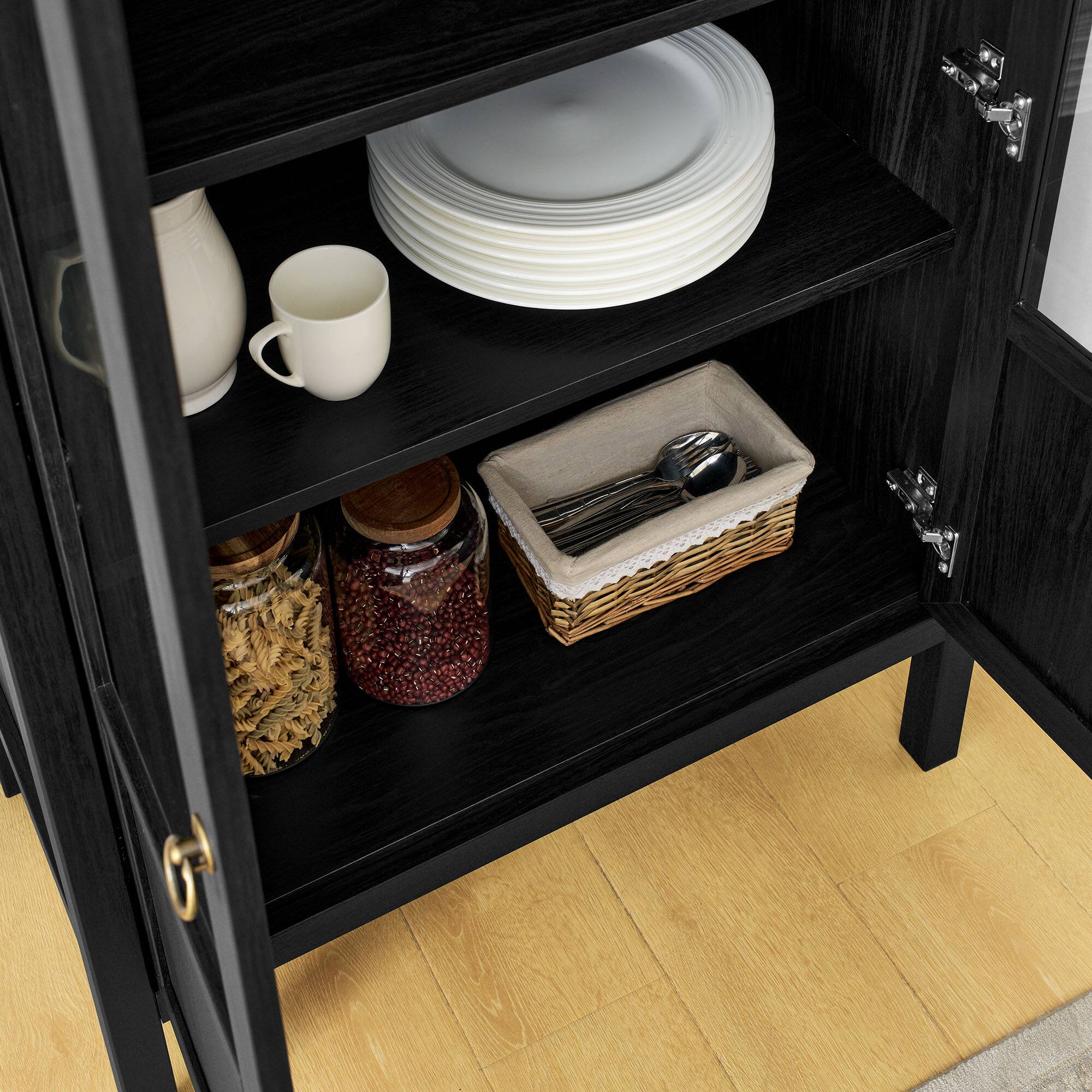 Alt View 2. Modway - Tessa Tall Arched Storage Display Cabinet by Modway - Black.
