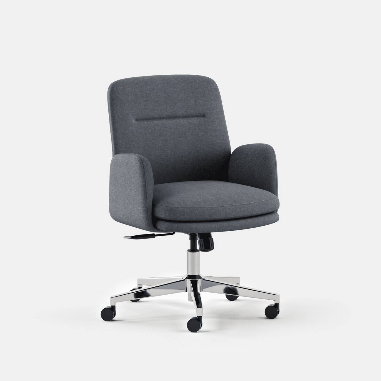Angle. Branch Furniture - Branch Softside Mid-Century Modern Mid Back Office Chair – Removable Arms, Adjustable Height, Cloud-Like Comfort - Overcast.