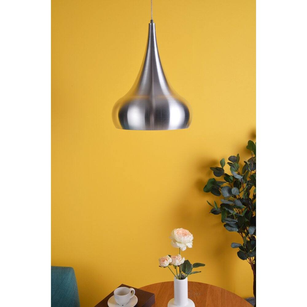 Angle. Living District - Circa 1 Light Burnished Nickel Pendant - Burnished Nickel.