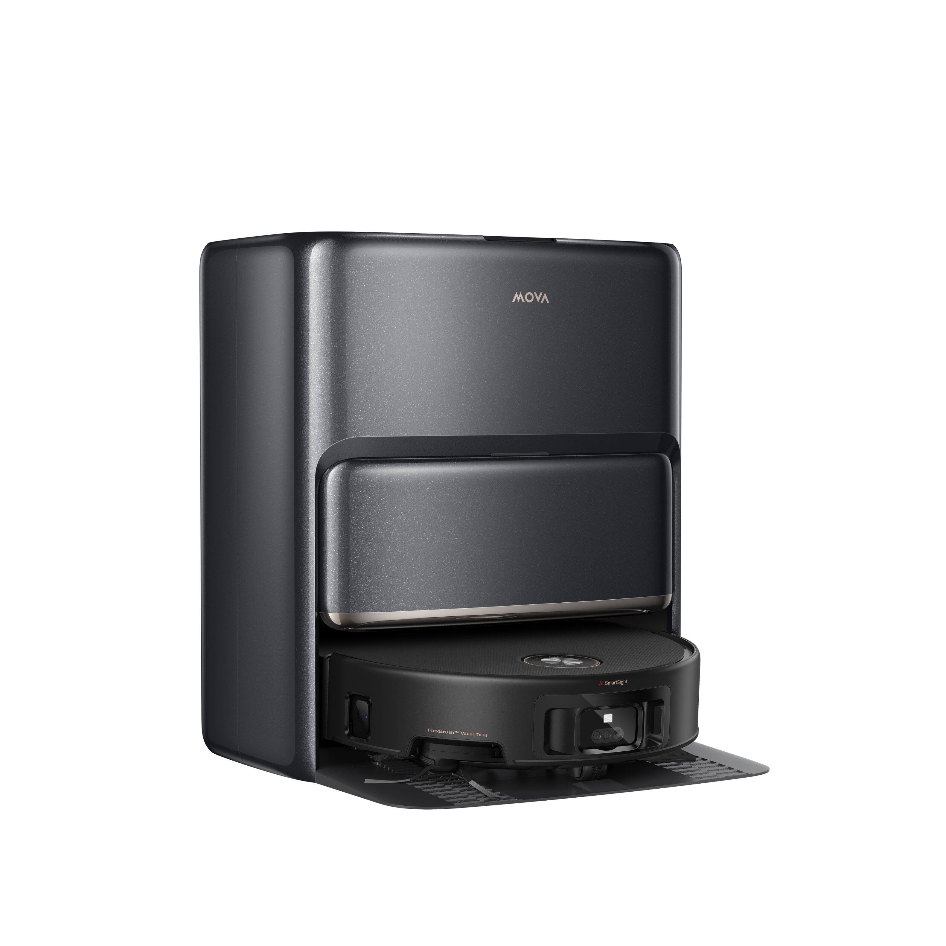 Angle. MOVA - Z60 Ultra Roller Complete Robot Vacuum&Mop, 28k Pa Suction,Self-Washing, Auto Carpet Shield, Edge Cleaning - Black.