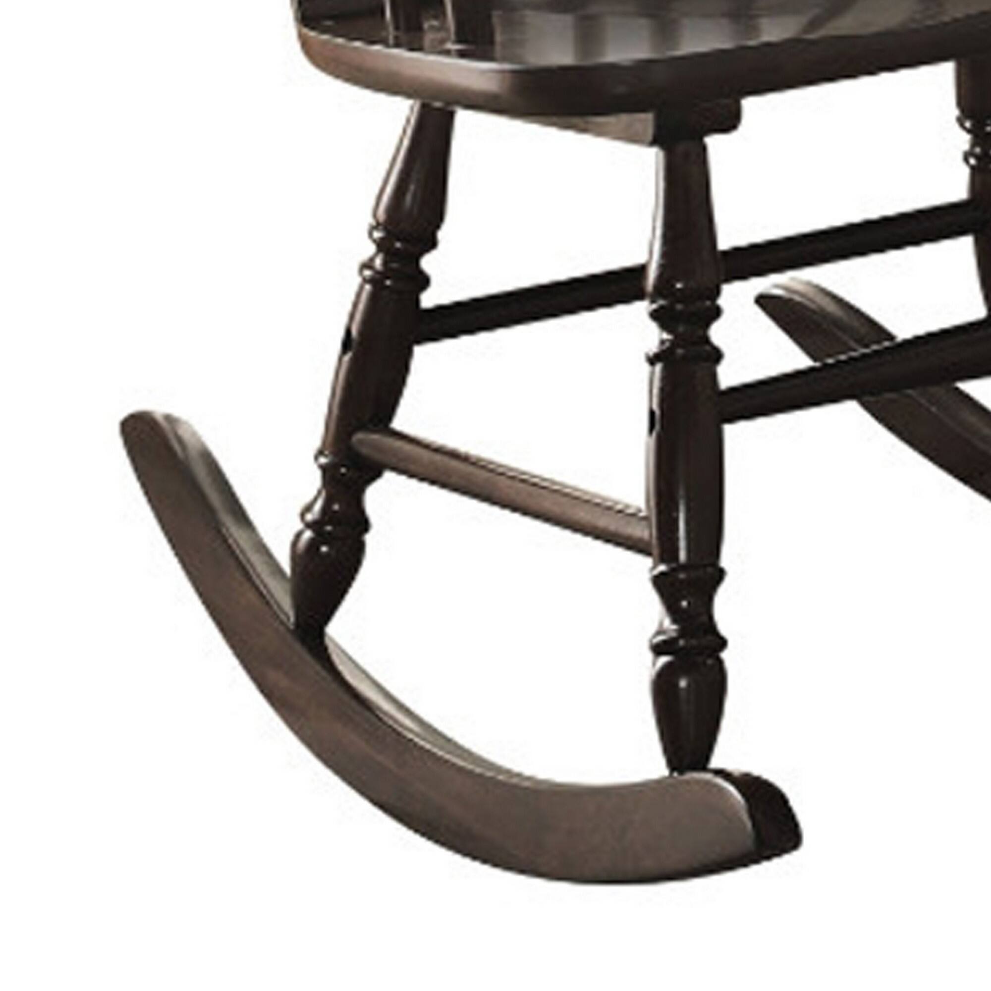 Alt View 3. Manhattan Lane - Traditional Style Wooden Rocking Chair with Contoured Seat - Black.