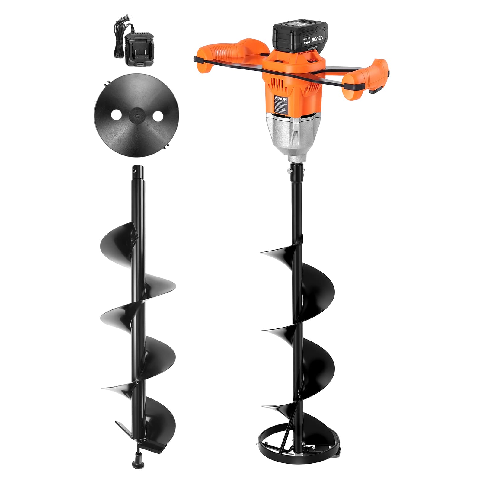 VEVOR - 20V Electric Ice Auger, 8 inch Diameter, 2 in 1 Cordless Ice Fishing Augers and Earth Auger with Ices & Earth Drill Bit - Black price history on PriceWatchPro