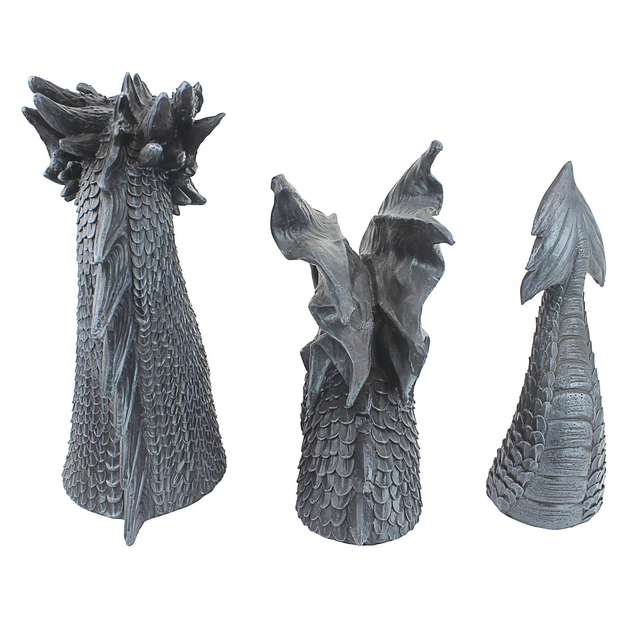 Alt View 4. Refined Abode Design - The Dragon Of Falkenberg Castle Moat Lawn Garden Statue Long 14 Tall Cast Stone Gray Finish.