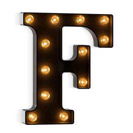 Paradigms Interiors - Light Up Numbers 8 Letters Marquee For Wall Decor Number 80th Birthday Decorations Women Party Supplies Ret - Letter F