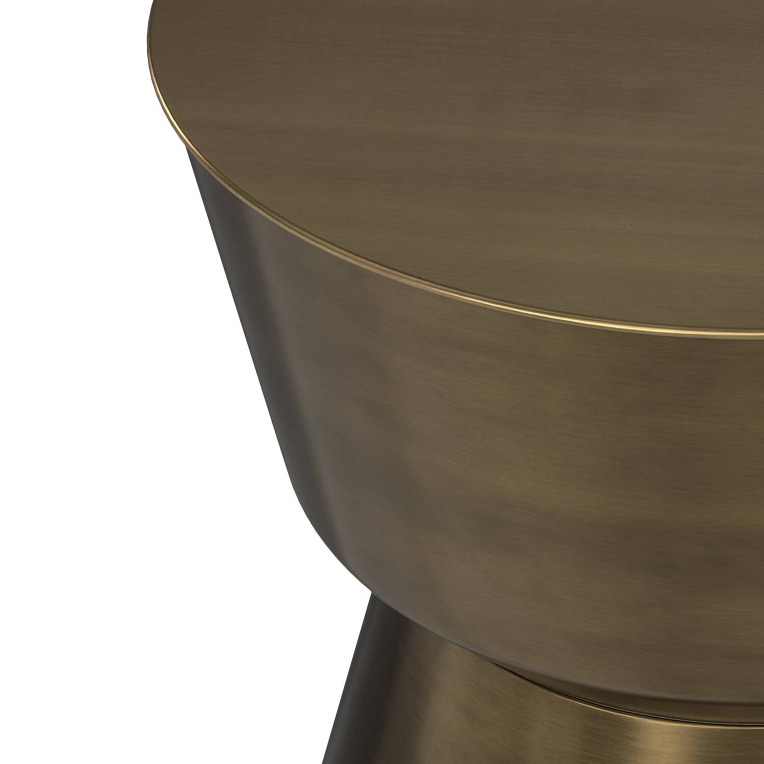 Alt View 6. Simpli Home - Allegra 16 inch Wide Modern Metal Side Table in Antique Brass Iron, Assembled - Antique Brass.