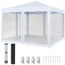 Boyel Living - White 120-in W x 120-in D x 102-in H Canopy Tent