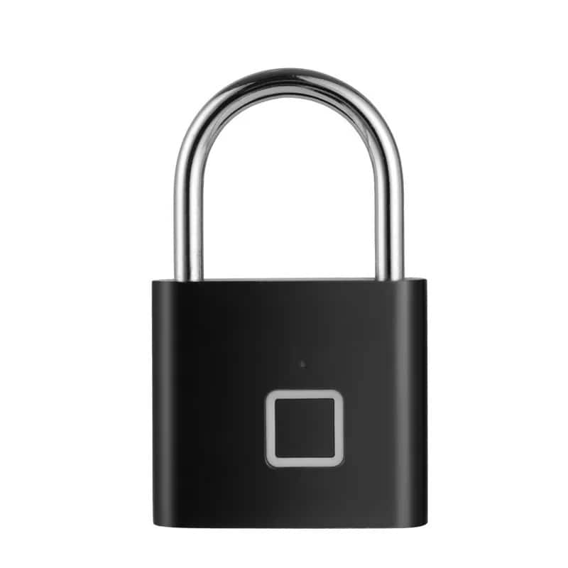 Cluzine - Waterproof Fingerprint Padlock,Anti-Rust,Matte Black,Security Lock for Gate,Cabinet,Outdoor Use