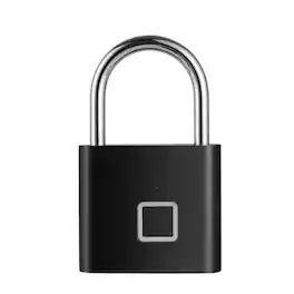 Cluzine - Waterproof Fingerprint Padlock,Anti-Rust,Matte Black,Security Lock for Gate,Cabinet,Outdoor Use