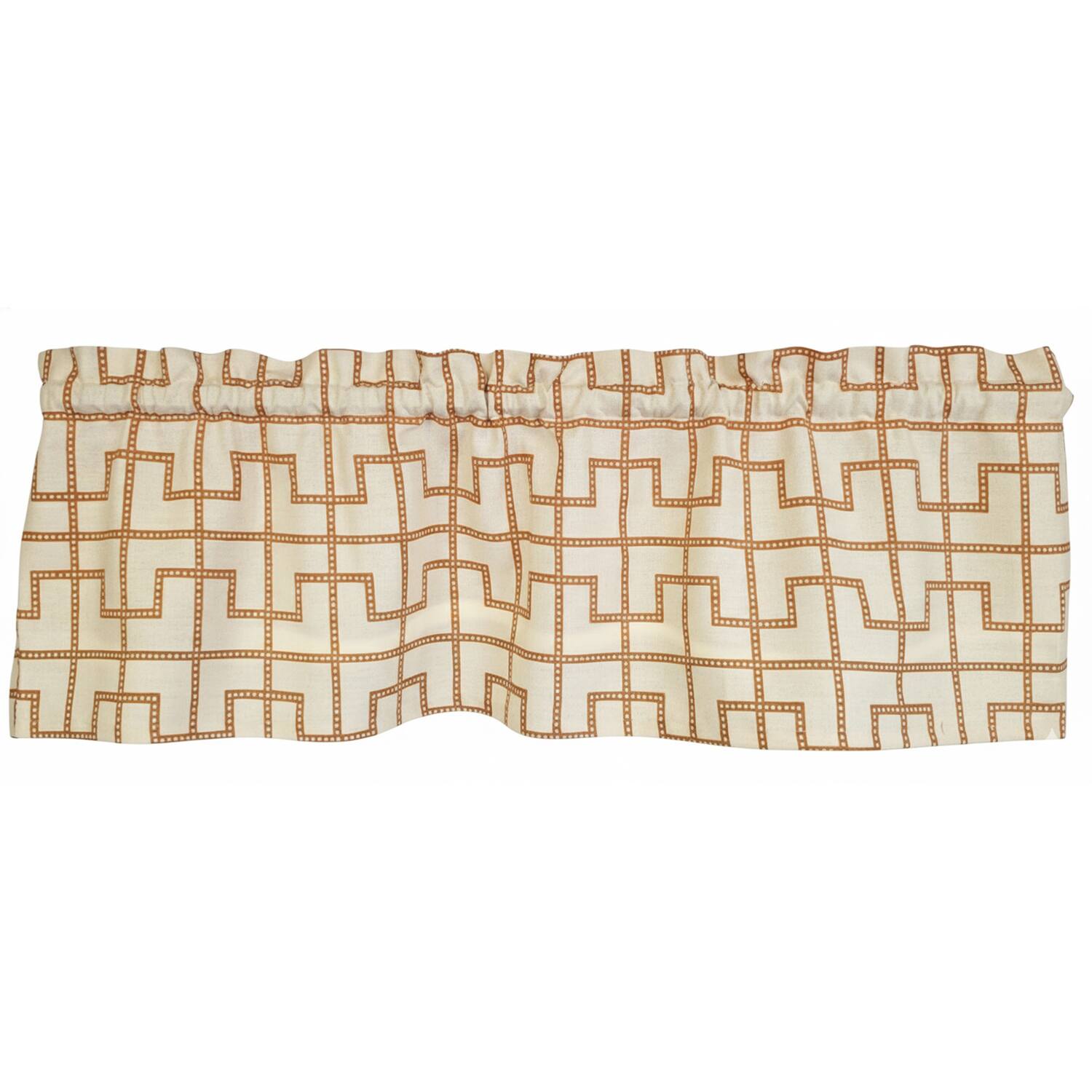 Left. RLF Home - RLF Home 100% Cotton High Quality Torres Tailored Window Valance with 1.5" Rod Pocket 50" W X 12" L Cream - Cream.