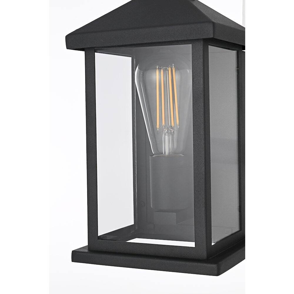 Alt View 2. Elegant Lighting - Neil 6 Inch Outdoor Wall Sconce In Black - Black.