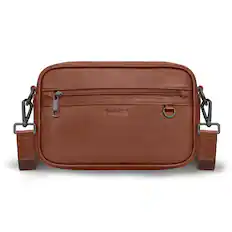 Front. Champs - Onyx Collection Leather Camera Bag - Brown.