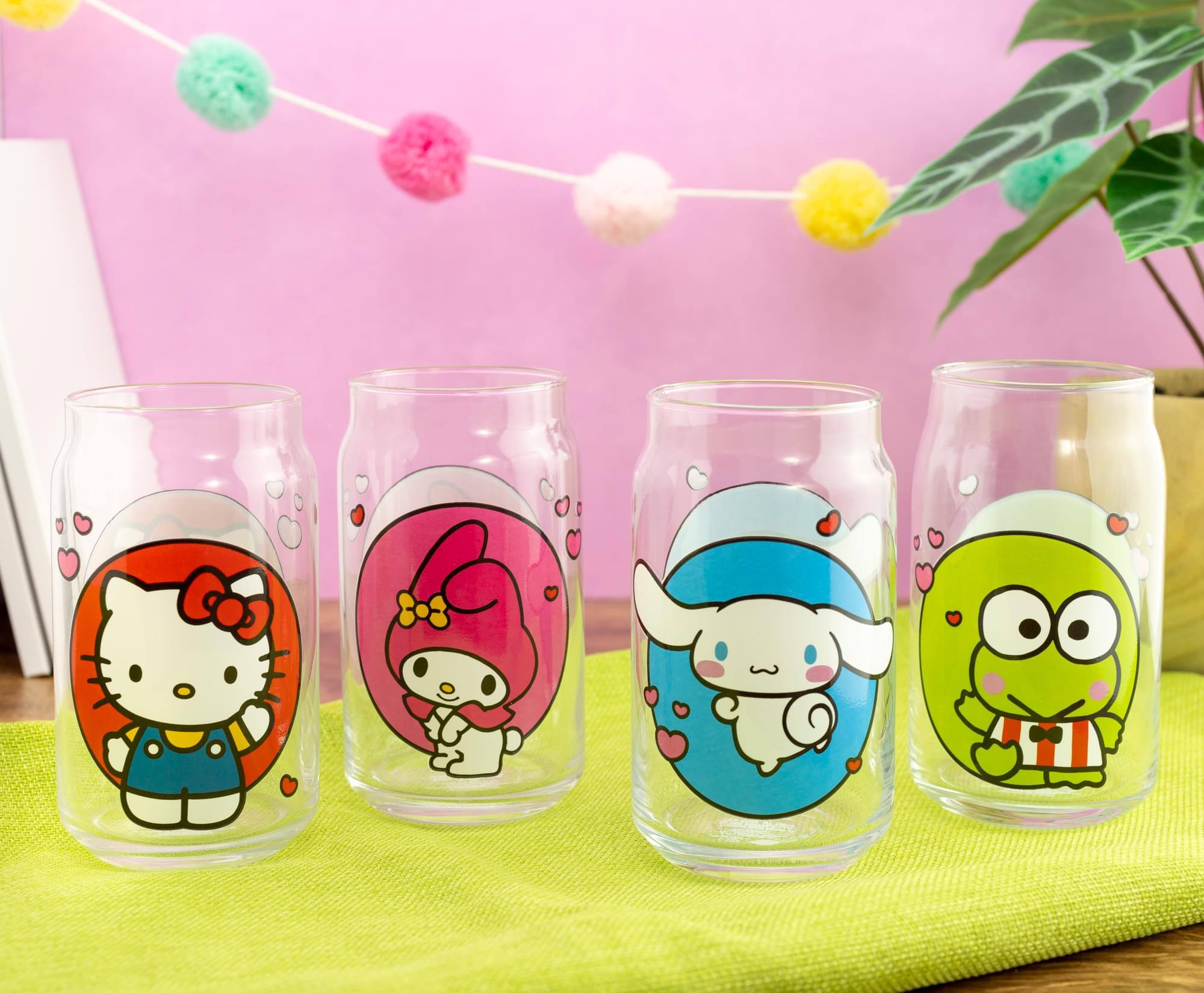 Alt View 3. Silver Buffalo - Sanrio Hello Kitty and Friends 4-Piece Glass Set | Each Holds 16 Ounces - Clear.