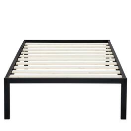 Hivvago - Twin Size Heavy Duty Metal Platform Bed Frame with Wooden Slats - Black