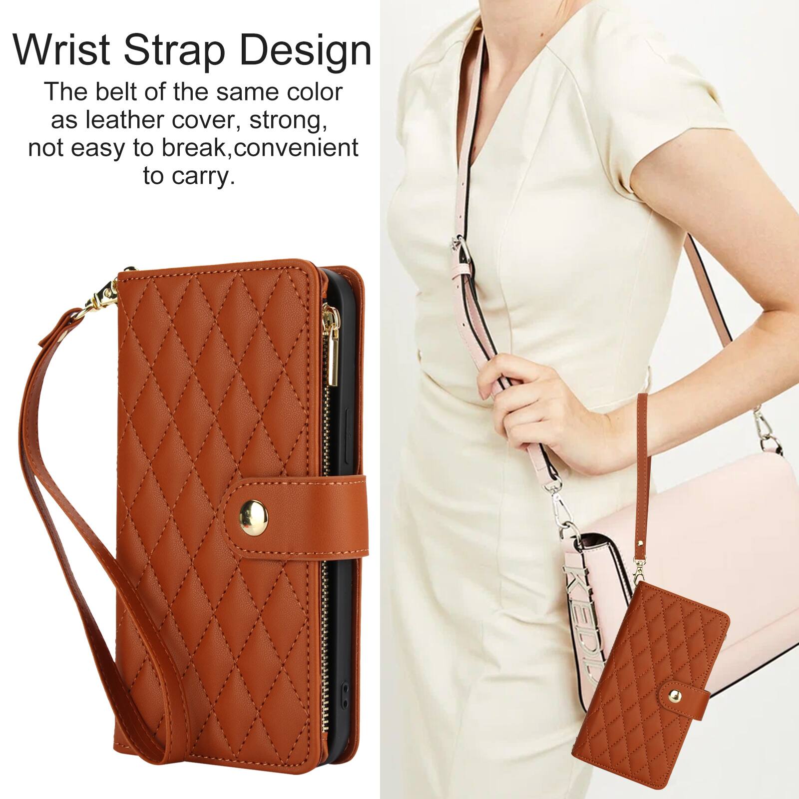 Wrist Strap Design  
The belt of the same color as leather cover, strong, not easy to break, convenient to carry.