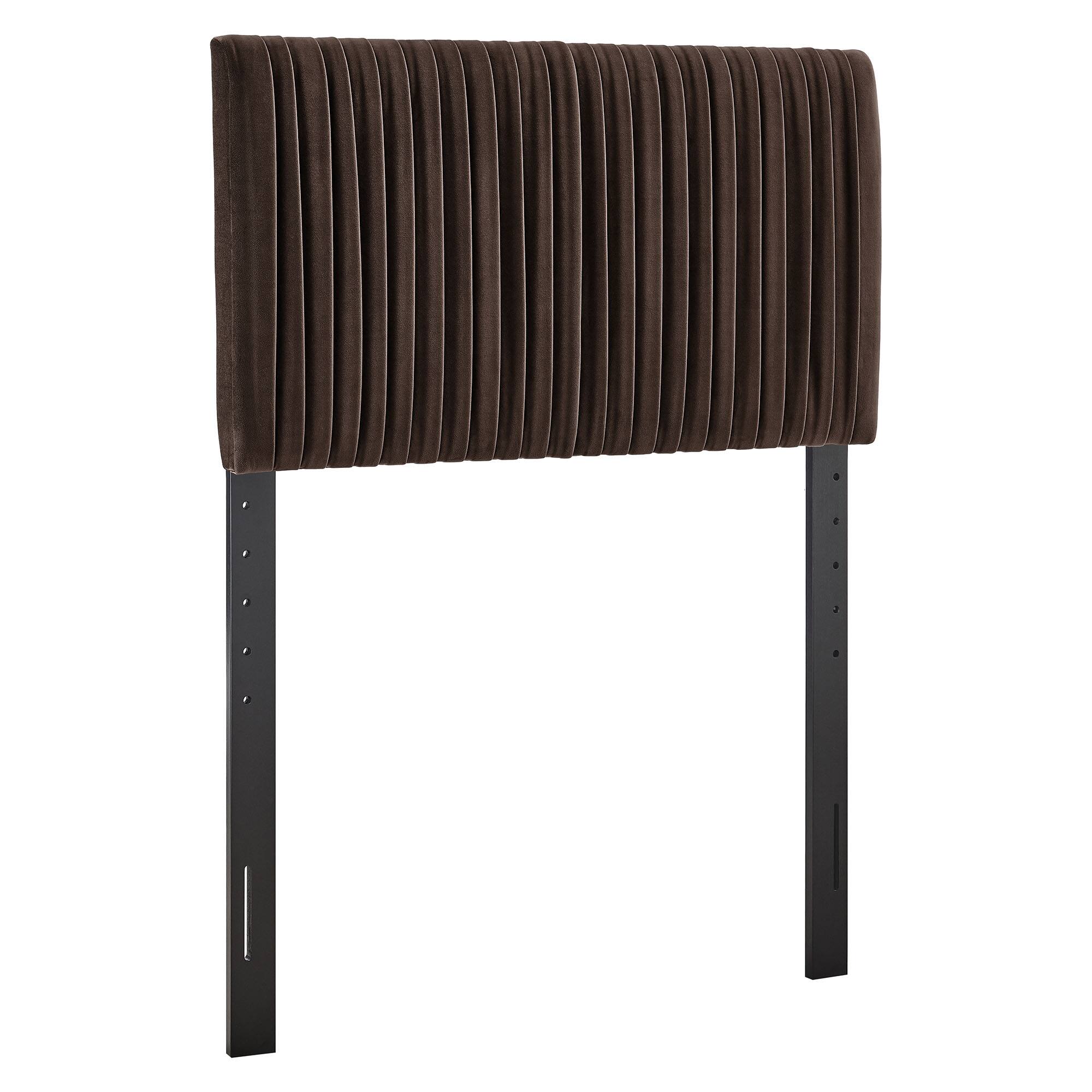 Angle. Modway - Eloise Upholstered Headboard by Modway - Chocolate Brown.