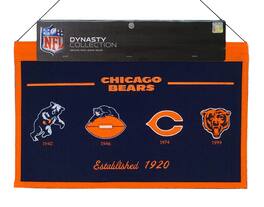 Winning Streak Sports - Chicago Football Bears - High Quality Embroidered Logo Banner Flag - Established 1920 - Multi