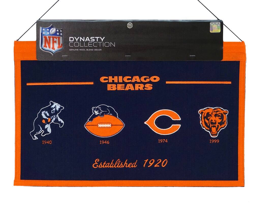DYNASTY COLLECTION  
GENUINE WOOL BLEND DECOR  

CHICAGO BEARS  

1940  
1946  
1974  
1999  

Established 1920