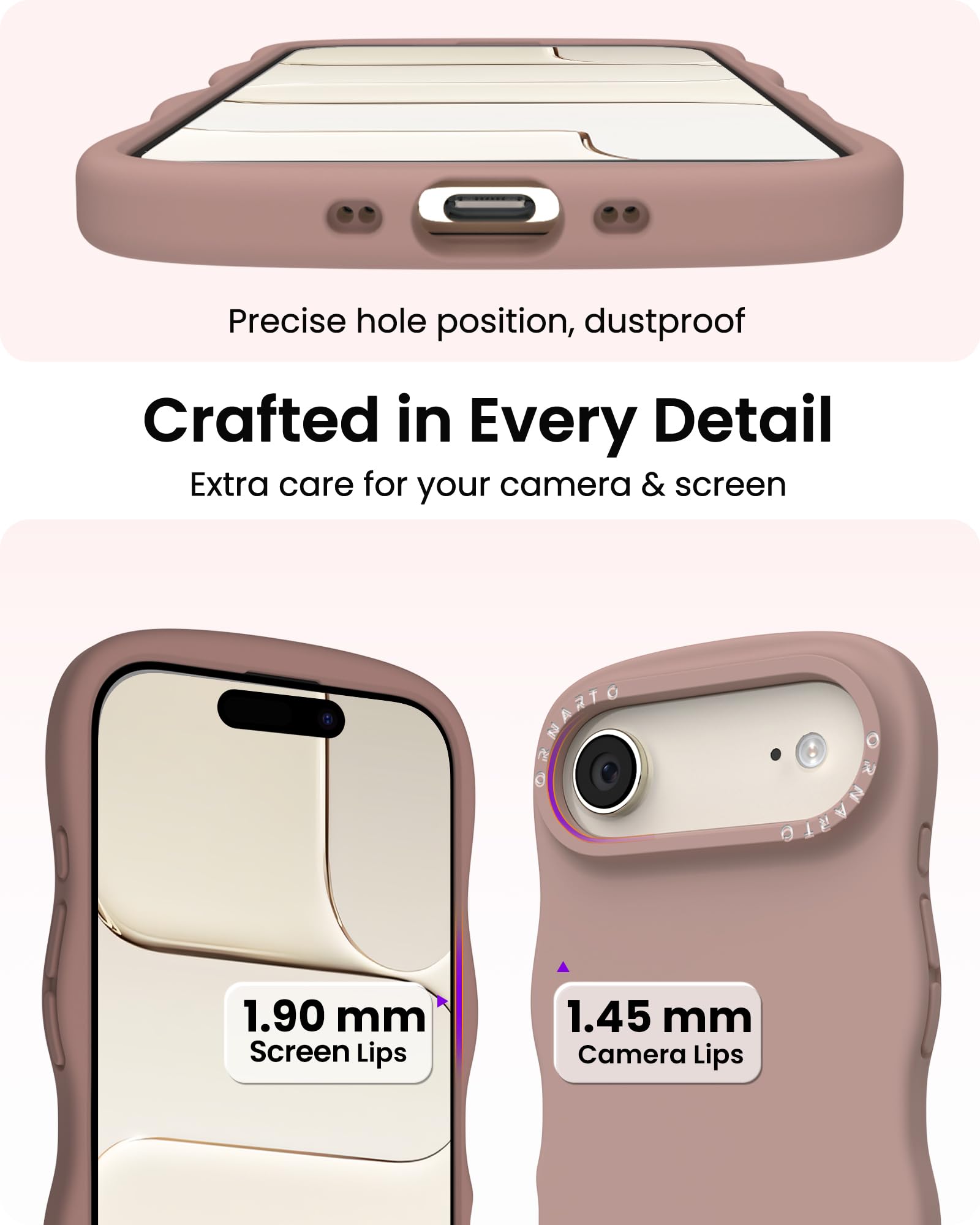 Precise hole position, dustproof

Crafted in Every Detail
Extra care for your camera & screen

1.90 mm Screen Lips

1.45 mm Camera Lips