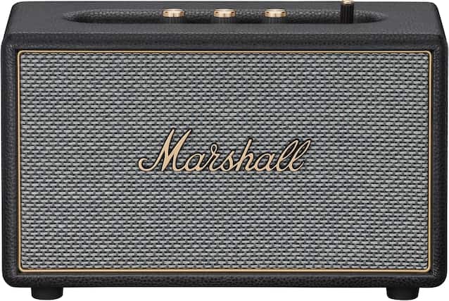 Front. Marshall - Acton IV Bluetooth Home Speaker with Volume / Bass / Treble Controls and 3.5 mm Auxilary / RCA Inputs - Black.