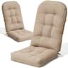 Crestlive Products - 2pc Outdoor Adirondack High Back Chair Cushion with Ties High back patio chair cushion - Beige