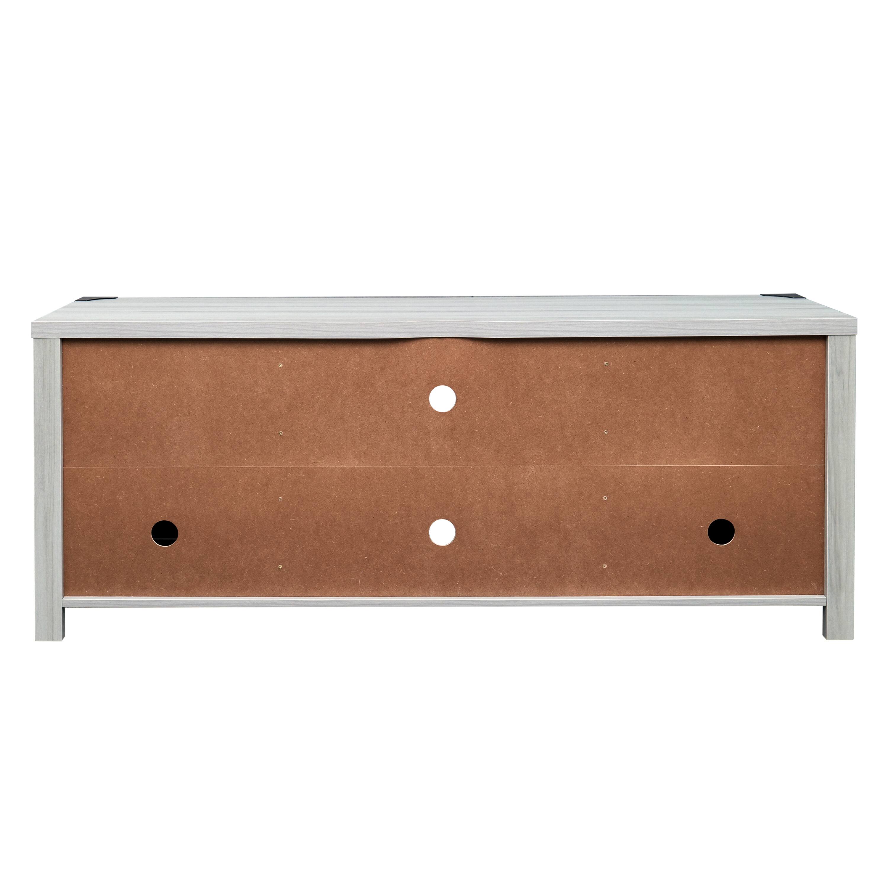 Alt View 5. Emma + Oliver - 59 Inch Barn Door TV Stand Fits up to 65" TV's with Adjustable Shelf - Light Gray.