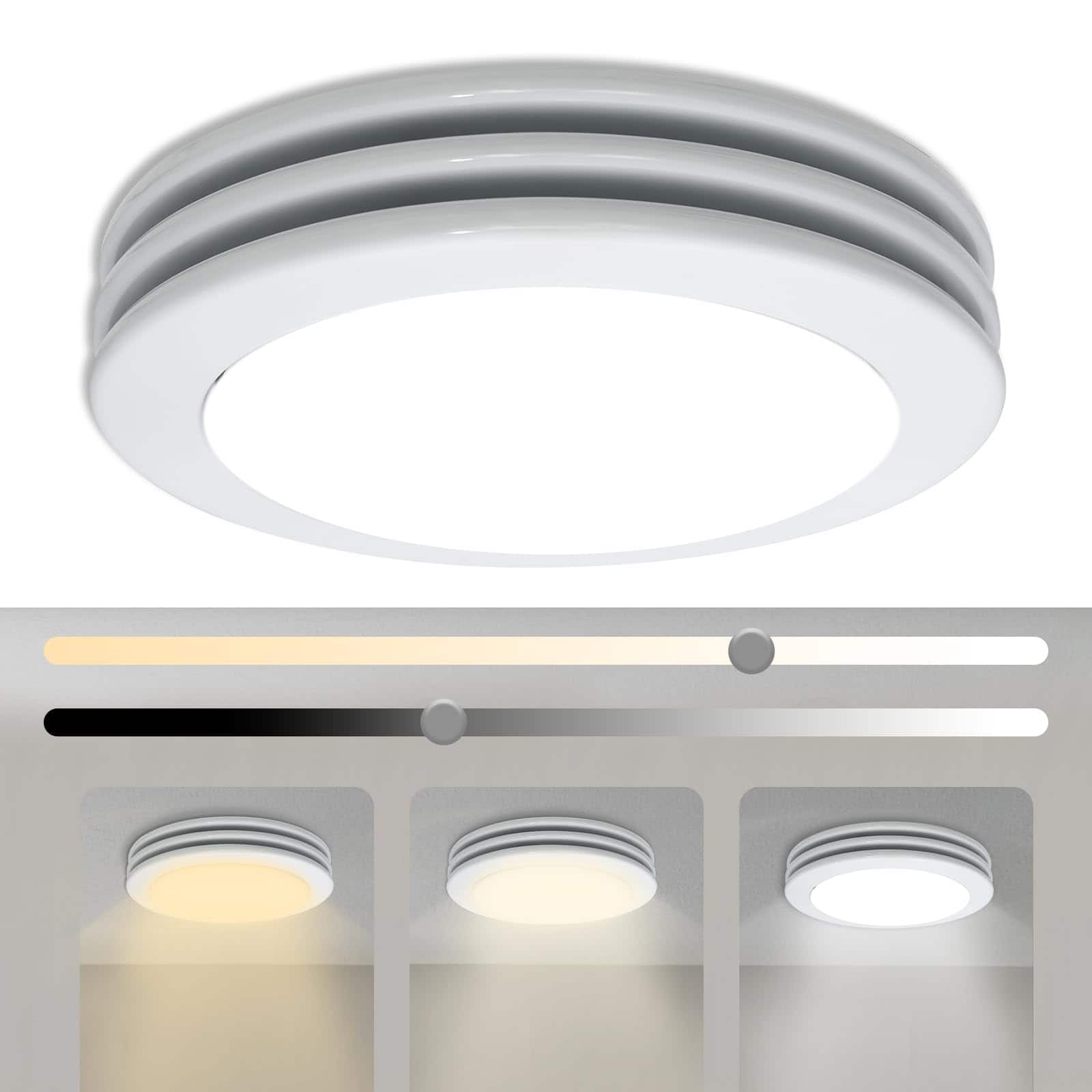 Akicon - 1480NL 80 CFM 2 Sones Celling Bathroom Exhaust Fan with Light, 15 Watt Dimmable 3CCT LED Light - Satin White