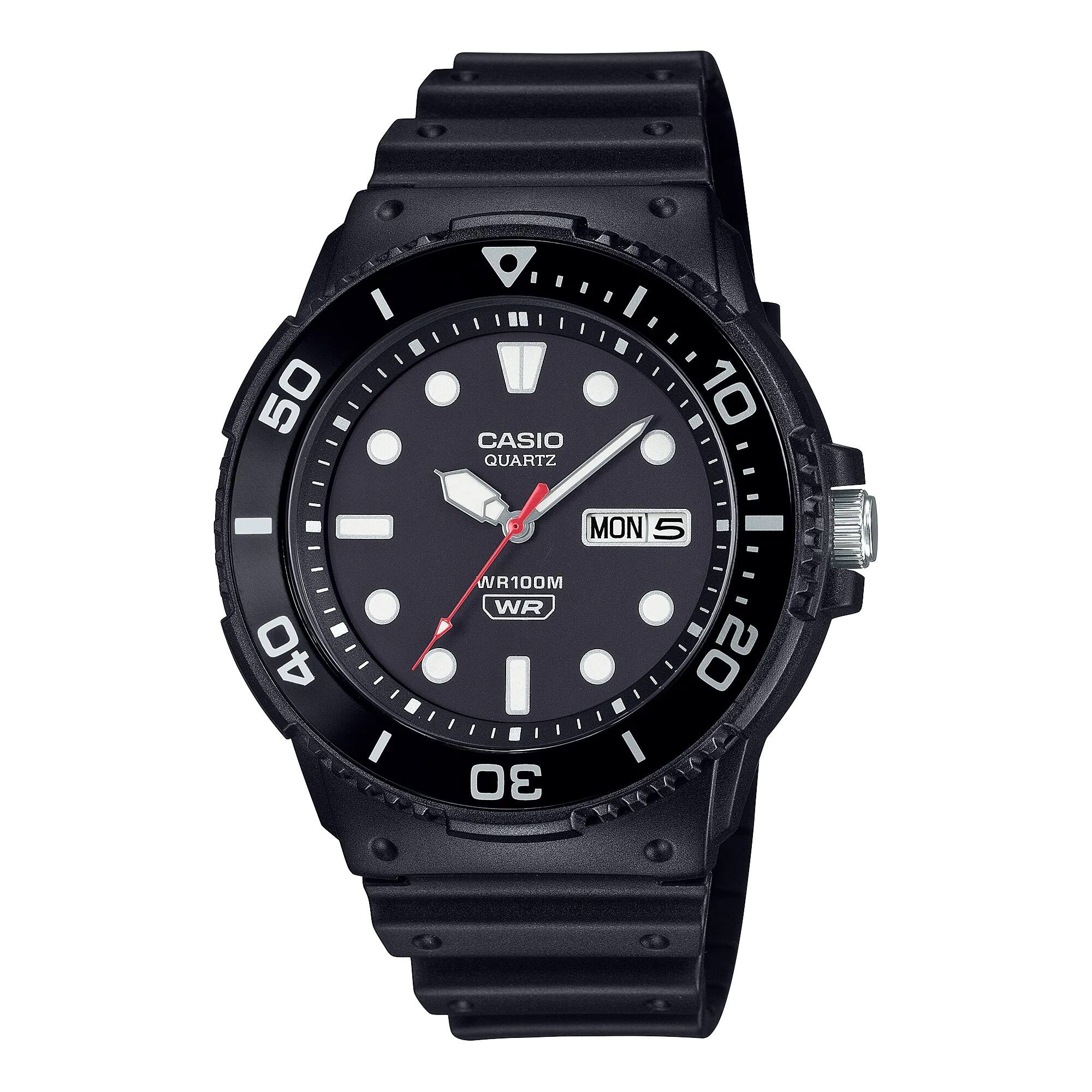 50 40 10 CASIO QUARTZ WR100M WR MON 5 20 30