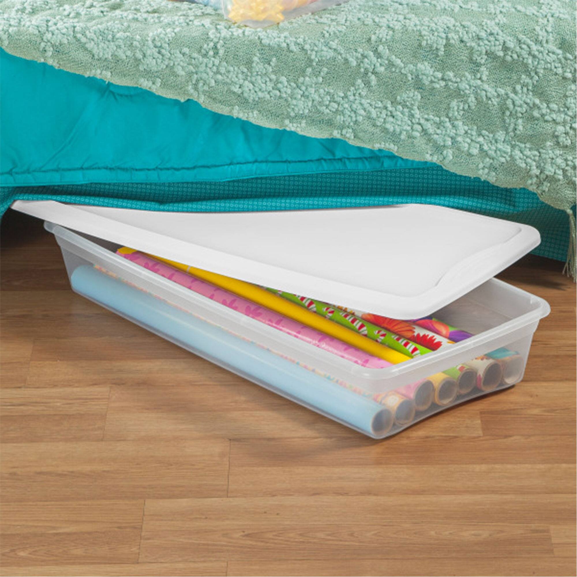 Alt View 5. Sterilite - Sterilite 41 Quart Lightweight Under Bed Storage Box Container with Lid, 18 Pack.