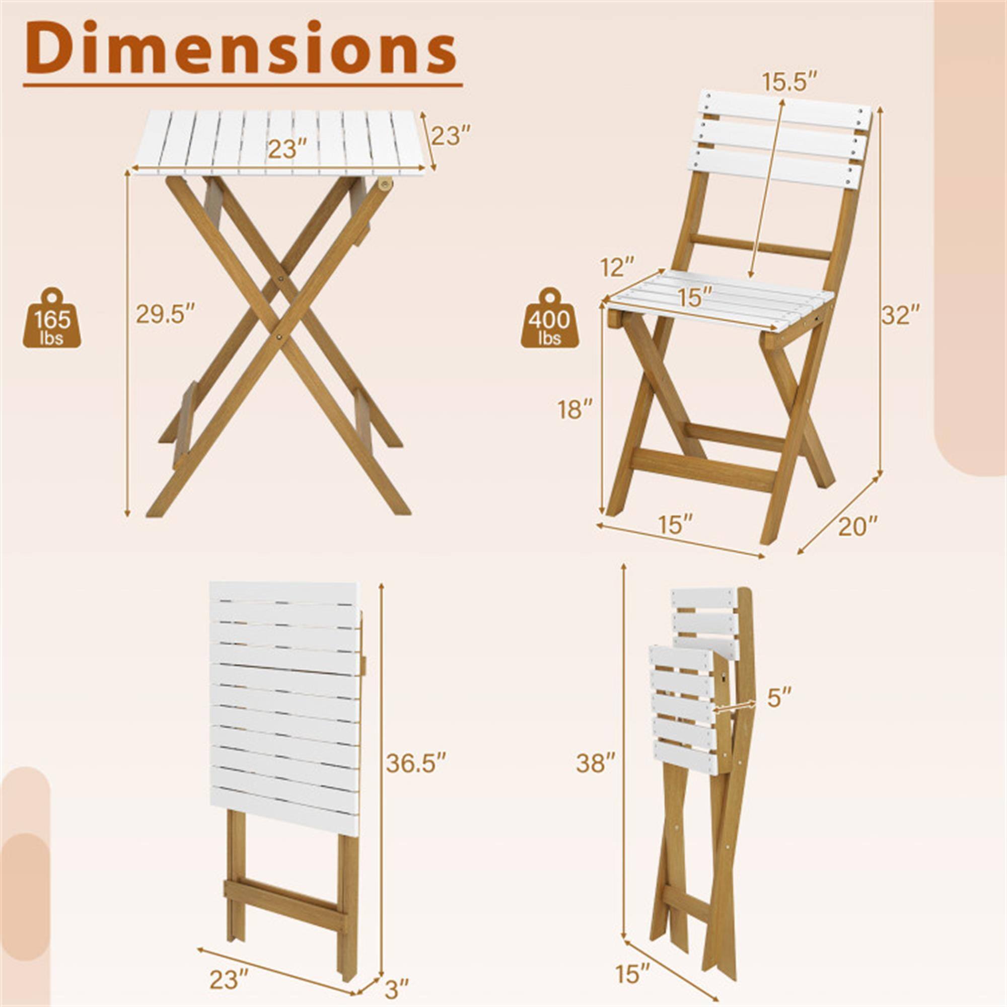 Dimensions:  
- 15.5"  
- 23"  
- 23"  
- 165 lbs  
- 29.5"  
- 400 lbs  
- 12"  
- 15"  
- 32"  
- 18"  
- 15"  
- 20"  
- 5"  
- 36.5"  
- 38"  
- 23"  
- 3"  
- 15"